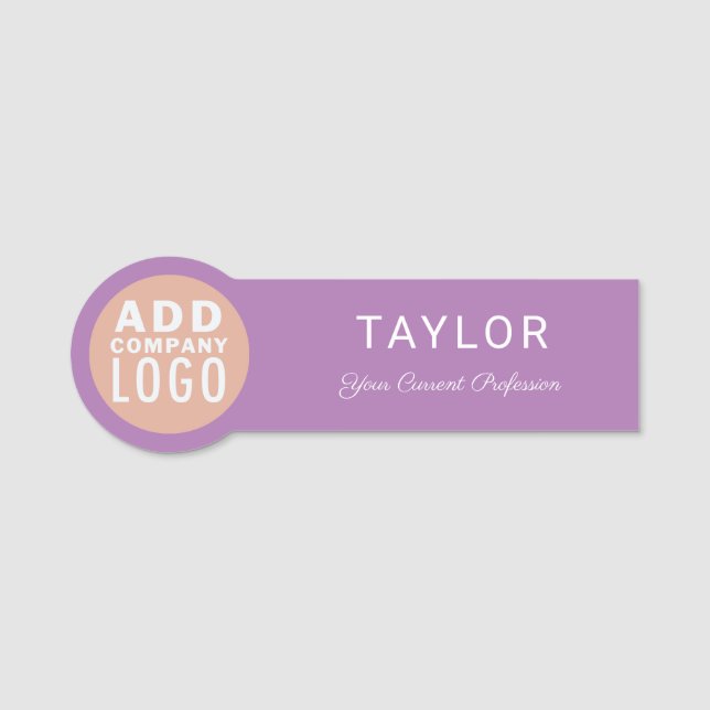 Custom Business Logo Company Staff Employee Name Tag (Front)