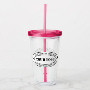 Custom Business Logo Company Stamp Personalised  Acrylic Tumbler