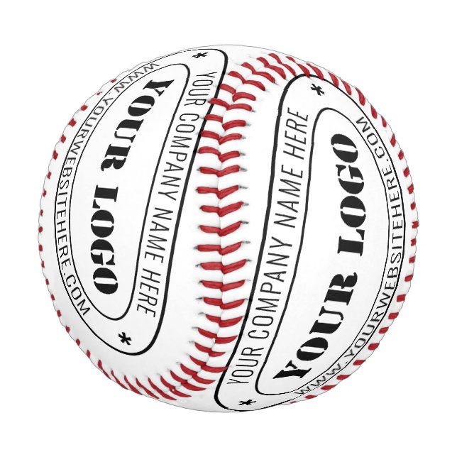 Custom Business Logo Company Stamp Personalised  Baseball (Angled)