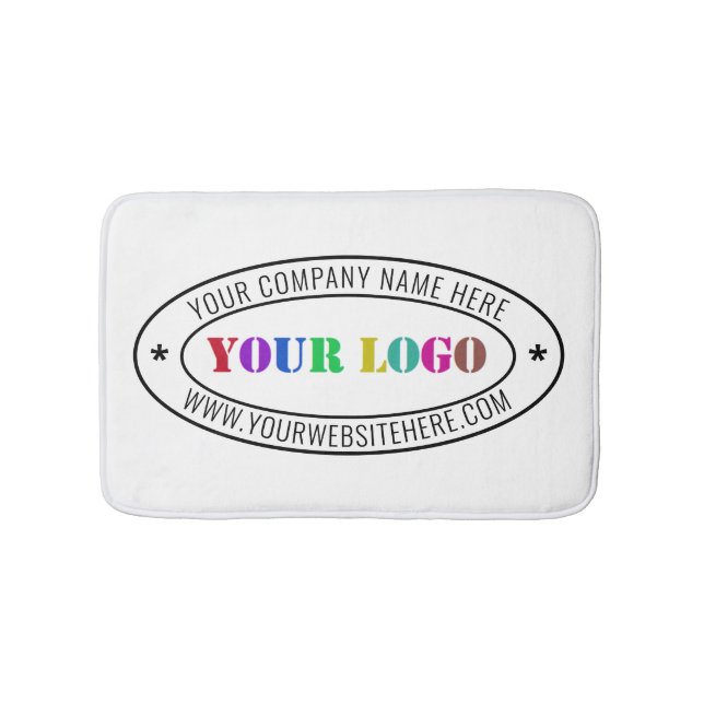 Custom Business Logo Company Stamp - Personalised  Bath Mat (Front)