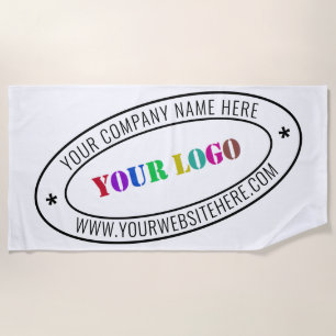 Custom Business Logo Company Stamp - Personalised Beach Towel
