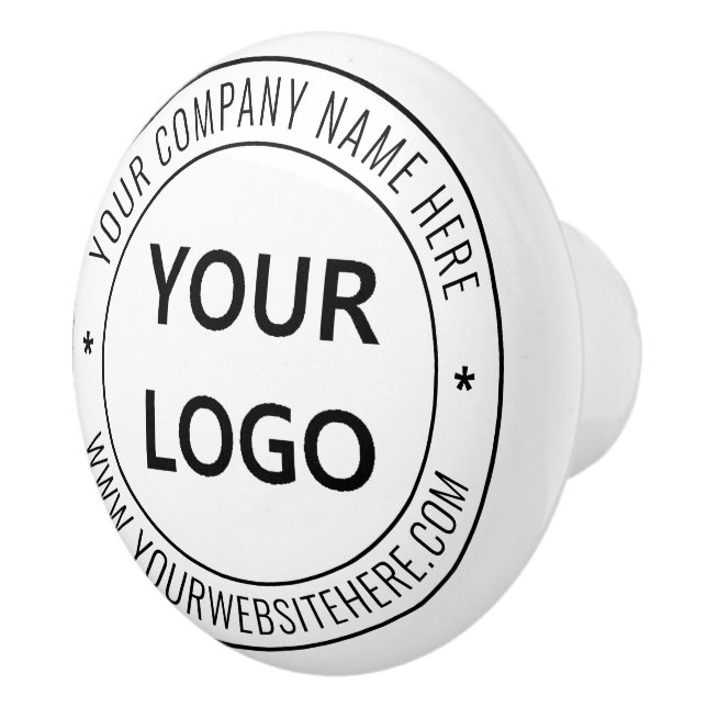 Custom Business Logo Company Stamp - Personalised  Ceramic Knob (Right)