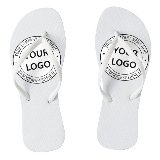 Custom Business Logo Company Stamp - Personalised  Flip Flops (Footbed)