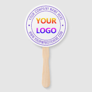 Custom Business Logo Company Stamp Personalised Hand Fan