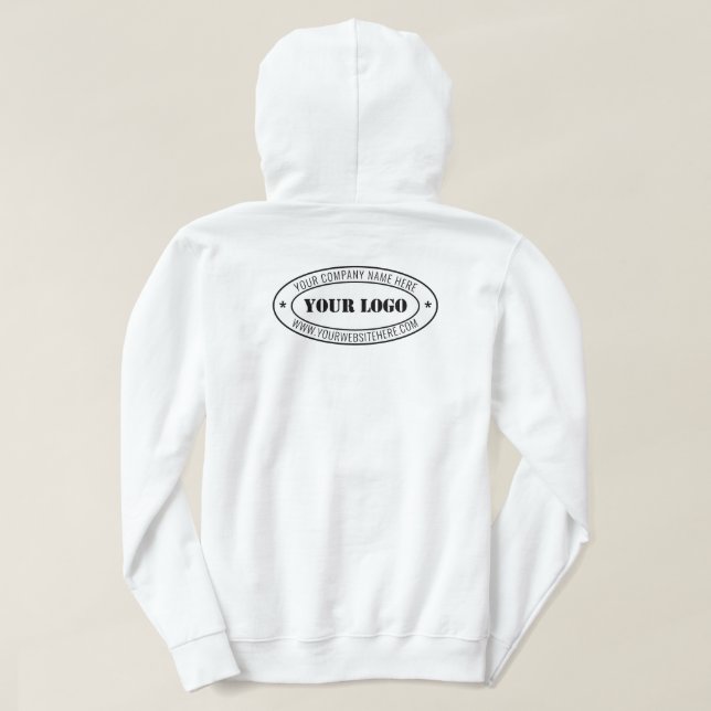 Custom Business Logo Company Stamp - Personalised  Hoodie (Design Back)