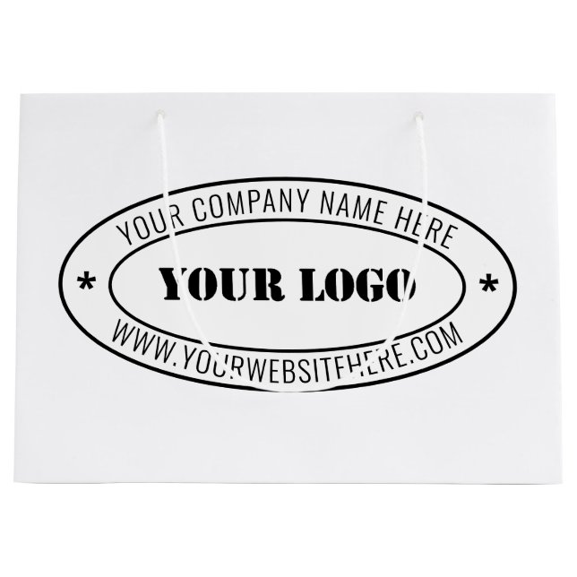 Custom Business Logo Company Stamp - Personalised  Large Gift Bag (Front)