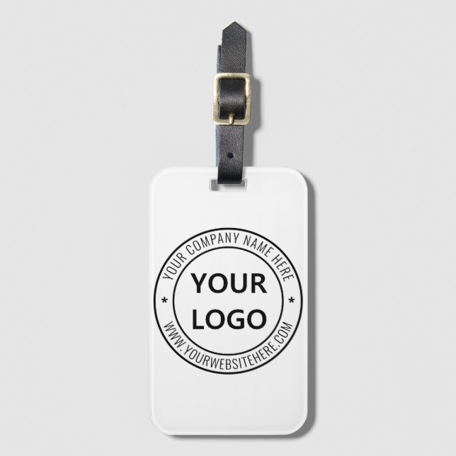 Custom Business Logo Company Stamp - Personalised  Luggage Tag (Front Vertical)