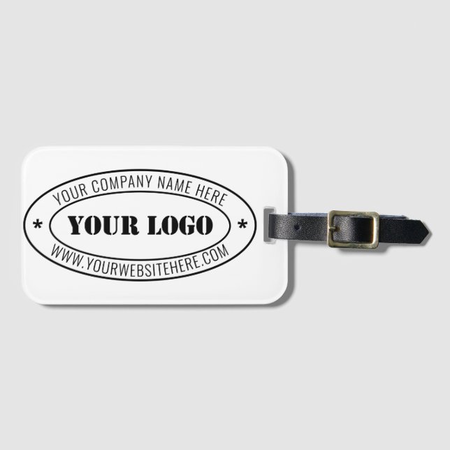 Custom Business Logo Company Stamp - Personalised  Luggage Tag (Front Horizontal)