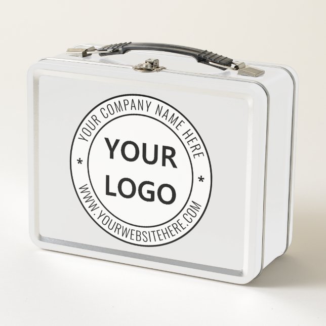 Custom Business Logo Company Stamp - Personalised  Metal Lunch Box (Front)
