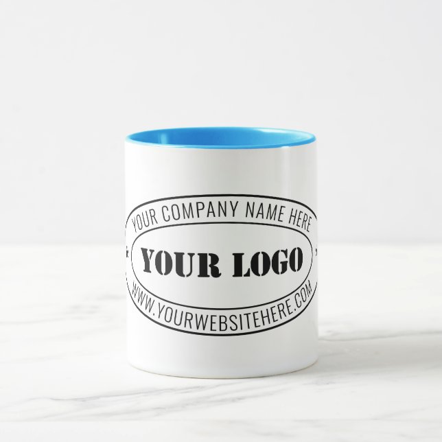 Custom Business Logo Company Stamp - Personalised  Mug (Center)
