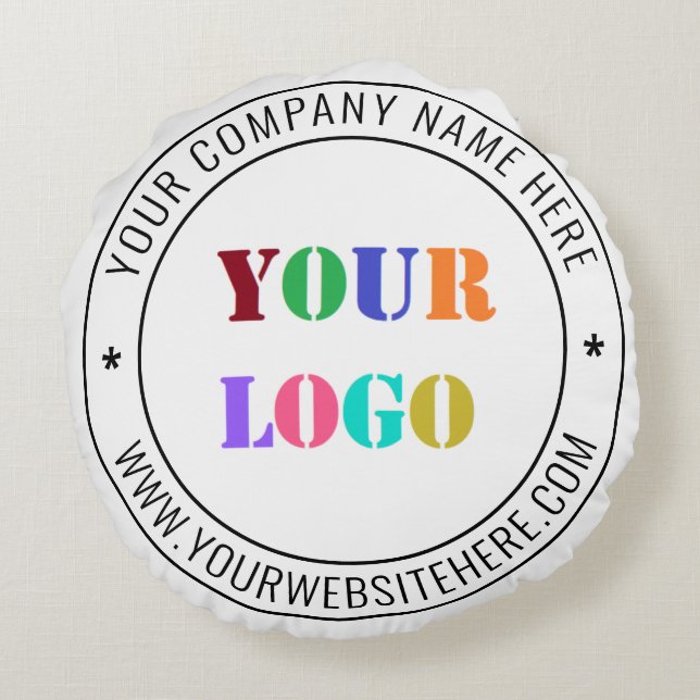 Custom Business Logo Company Stamp - Personalised  Round Cushion (Back)