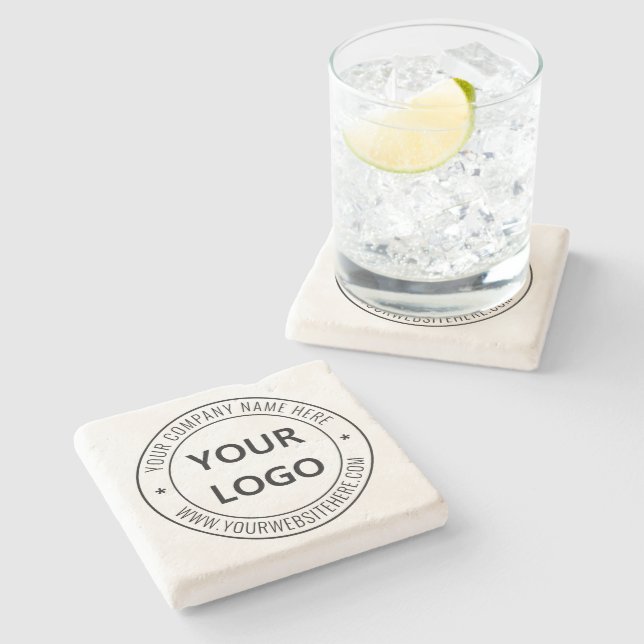 Custom Business Logo Company Stamp - Personalised  Stone Coaster (Side)