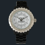 Custom Business Logo Company Stamp Personalised  Watch<br><div class="desc">Custom Business Logo Company Stamp - Personalised Website - Text Promotional Professional Customisable Stamp Gift - Add Your Logo - Image / Name - Company / Website - Information - Resize and move or remove and add elements / text with customisation tool. Choose / add your colour !</div>
