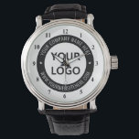 Custom Business Logo Company Stamp Personalised Watch<br><div class="desc">Custom Business Logo Company Stamp - Personalised Website - Text Promotional Professional Customisable Stamp Gift - Add Your Logo - Image / Name - Company / Website - Information - Resize and move or remove and add elements / text with customisation tool. Choose / add your colour !</div>