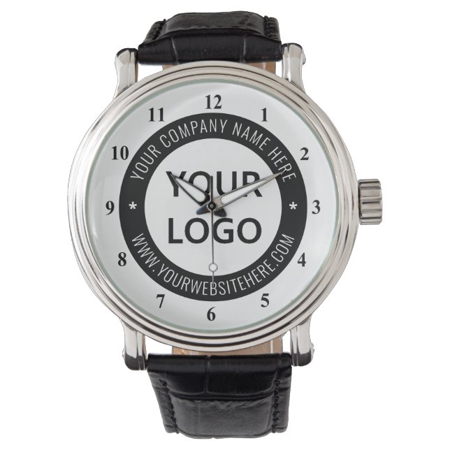 Custom Business Logo Company Stamp Personalised Watch (Front)