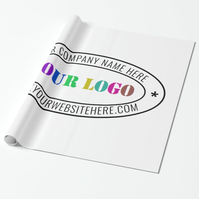 Custom Business Logo Company Stamp - Personalised  Wrapping Paper (Unrolled)
