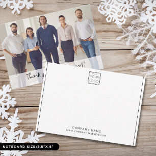Custom  Business Logo Company Team Photo Thank you Card
