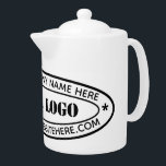 Custom Business Logo Company Teapot Template<br><div class="desc">Custom Colours and Fonts - Design Your Own Personalised Teapot with Company Logo and Name Website or Custom Text Promotional Business Teapots / Gift - Add Your Logo - Image - Photo or QR Code / and Name - Company / Website - Information - Resize and move or remove and...</div>