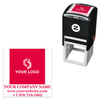 Custom Business Logo & Company-website Name Design Self-inking Stamp
