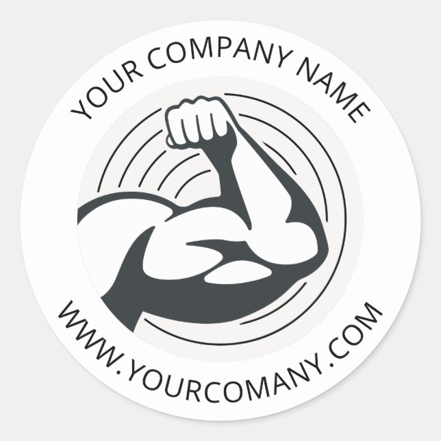 Custom Business Logo Company Website Simple Classic Round Sticker (Front)