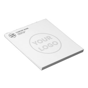 Custom Business Logo Contact Info Big Faded Logo Notepad