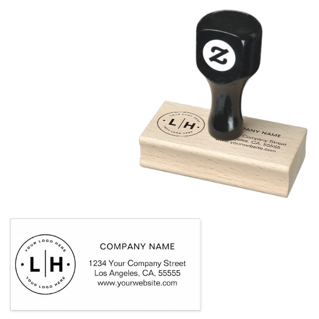 Custom Business Logo Corporate Branding Rubber Stamp (Stamped)