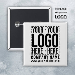 Custom Business Logo Corporate Company Modern Cool 15 Cm Square Badge