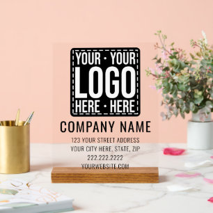 Custom Business Logo Corporate Company Modern Cool Acrylic Sign