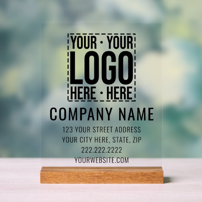 Custom Business Logo Corporate Company Modern Cool Acrylic Sign (Neutral)