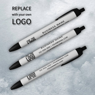 Custom Business Logo Corporate Company Modern Cool Black Ink Pen