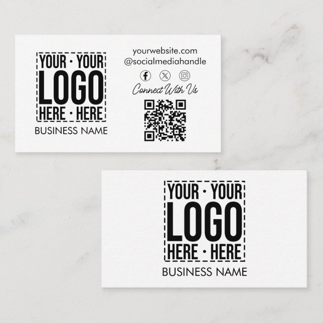 Custom Business Logo Corporate Company Modern Cool Business Card (Front/Back)