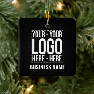 Custom Business Logo Corporate Company Modern Cool Ceramic Ornament