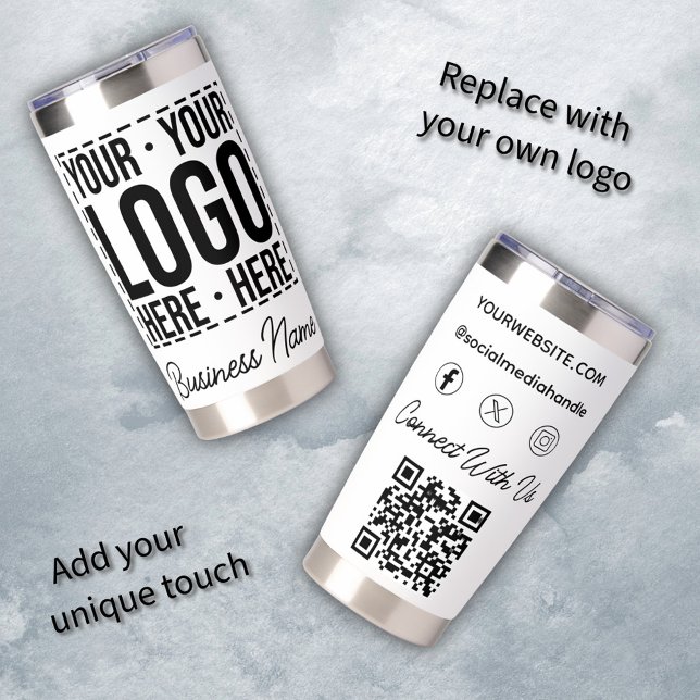 Custom Business Logo Corporate Company Modern Cool Insulated Tumbler (Creator Uploaded)