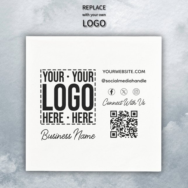 Custom Business Logo Corporate Company Modern Cool Napkin (Creator Uploaded)