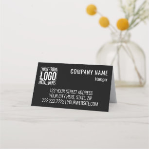 Custom Business Logo Corporate Company Modern Cool Place Card