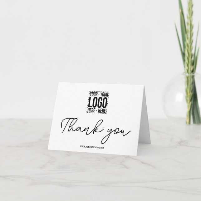 Custom Business Logo Corporate Company Modern Cool Thank You Card (Front)