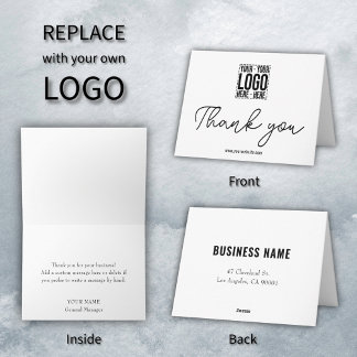 Custom Business Logo Corporate Company Modern Cool Thank You Card