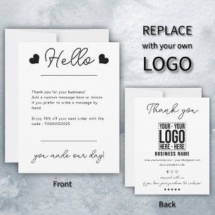 Custom Business Logo Corporate Company Modern Cool Thank You Card