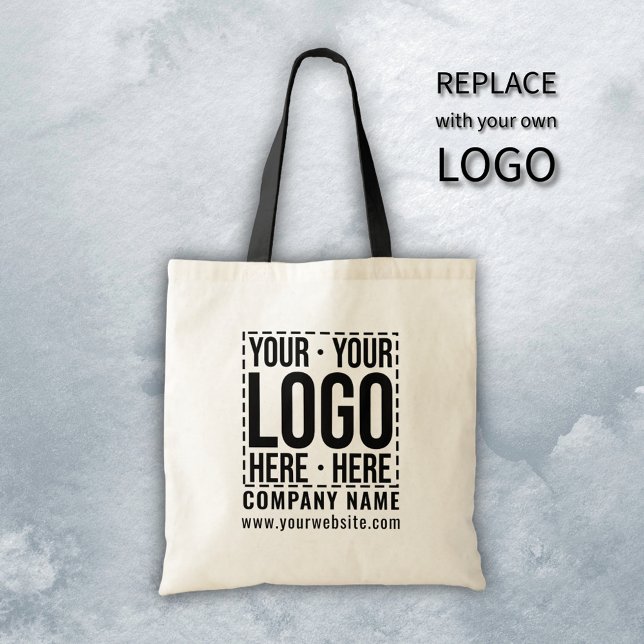 Custom Business Logo Corporate Company Modern Cool Tote Bag (Creator Uploaded)