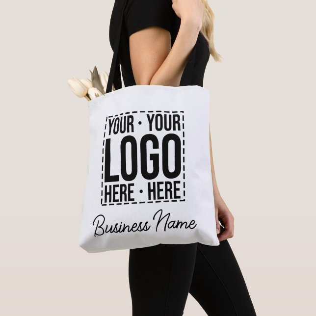 Custom Business Logo Corporate Company Modern Cool Tote Bag (Close Up)
