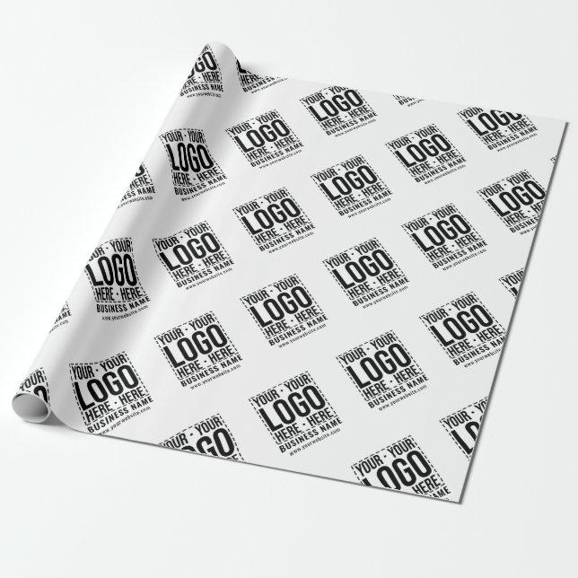 Custom Business Logo Corporate Company Modern Cool Wrapping Paper (Unrolled)