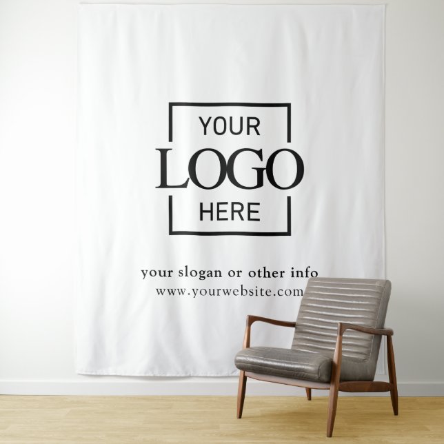 Custom Business Logo Corporate Event Backdrop Tapestry (In Situ)