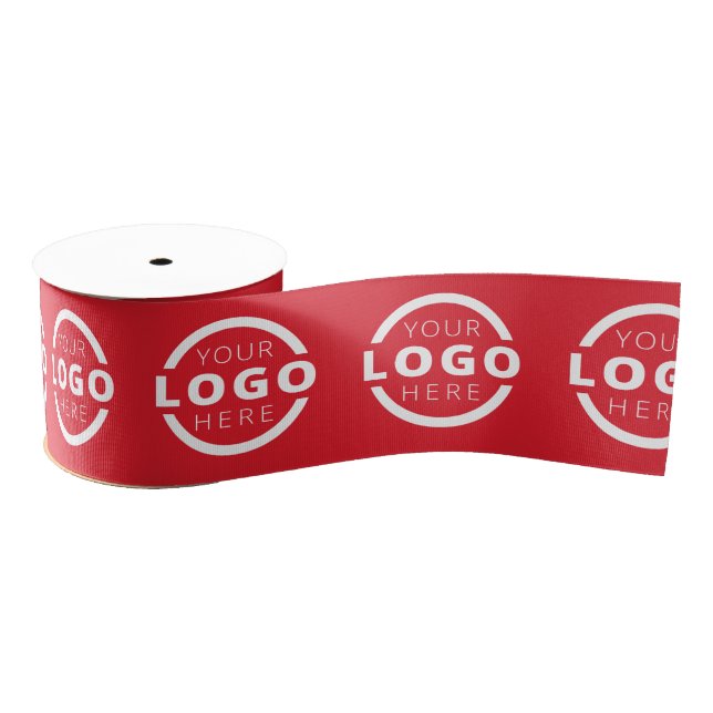 Custom Business Logo Corporate Promo Gift Red Grosgrain Ribbon (Spool)