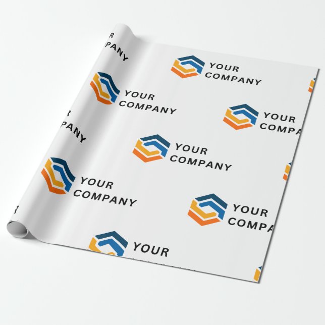 Custom Business Logo Corporate Wrapping Paper (Unrolled)