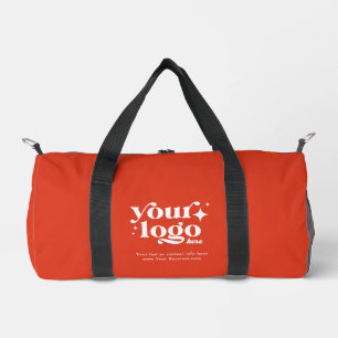 Custom Business Logo Cute Stylish Cool Red Duffle Bag