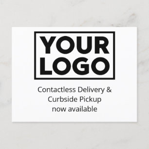 Custom Business Logo Delivery and Curbside Pickup Announcement Postcard