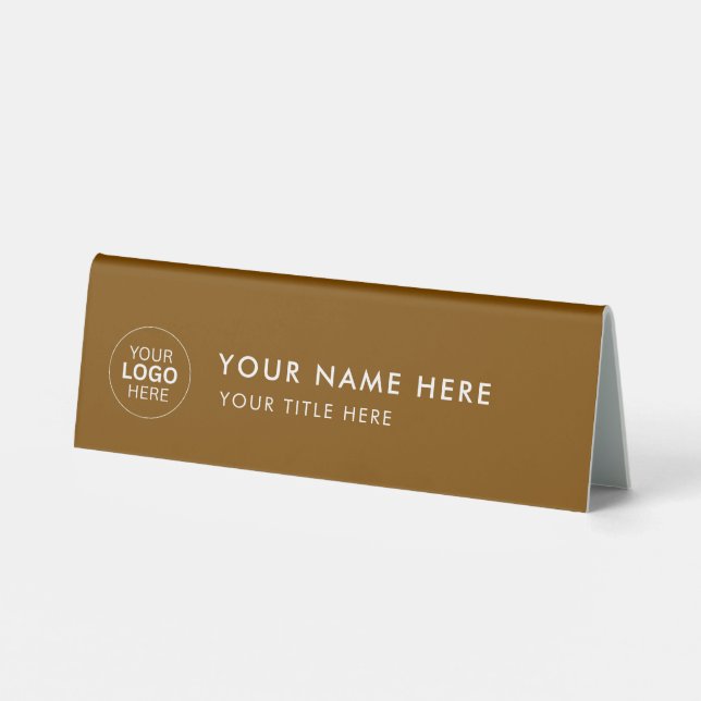 Custom Business Logo Desk Nameplate Table Tent (Back)
