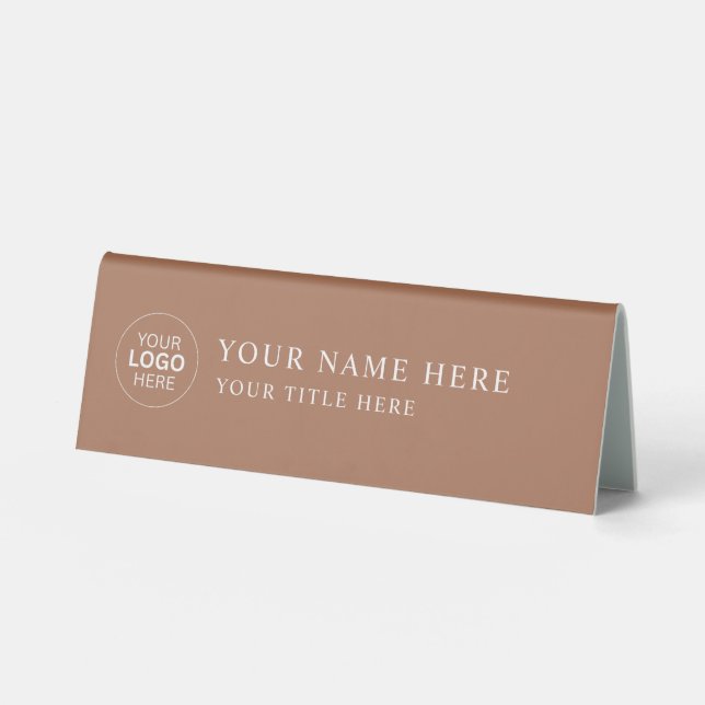 Custom Business Logo Desk Nameplate Table Tent (Front)