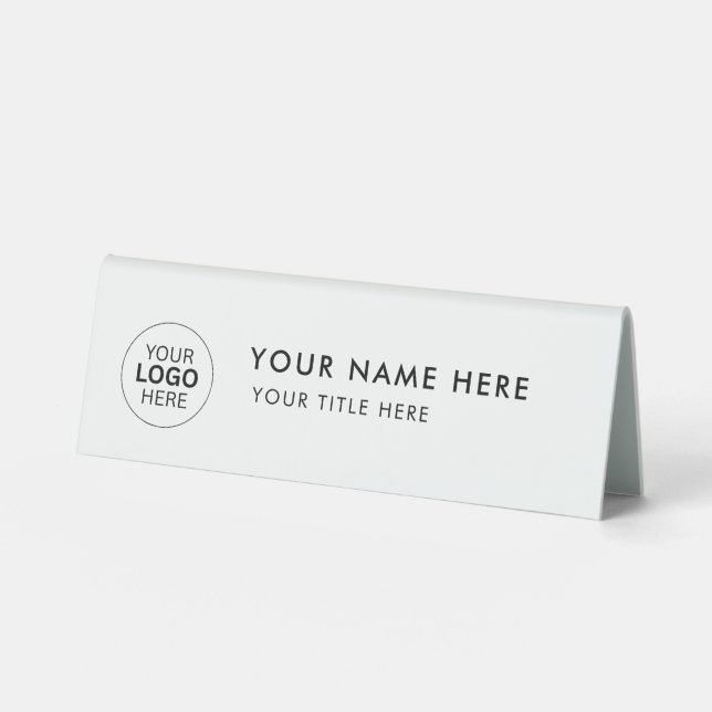 Custom Business Logo Desk Nameplate Table Tent (Front)