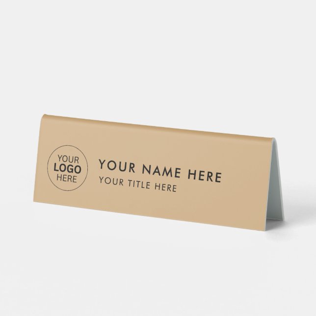 Custom Business Logo Desk Nameplate Table Tent (Back)